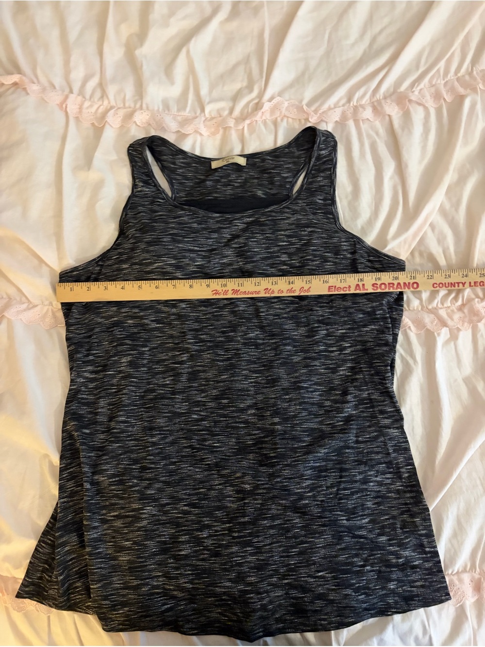 Women’s Heathered Black Racerback Swim Tank Top